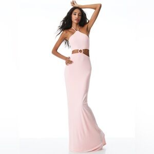 Alice + Olivia Pink Cutout Prom Dress